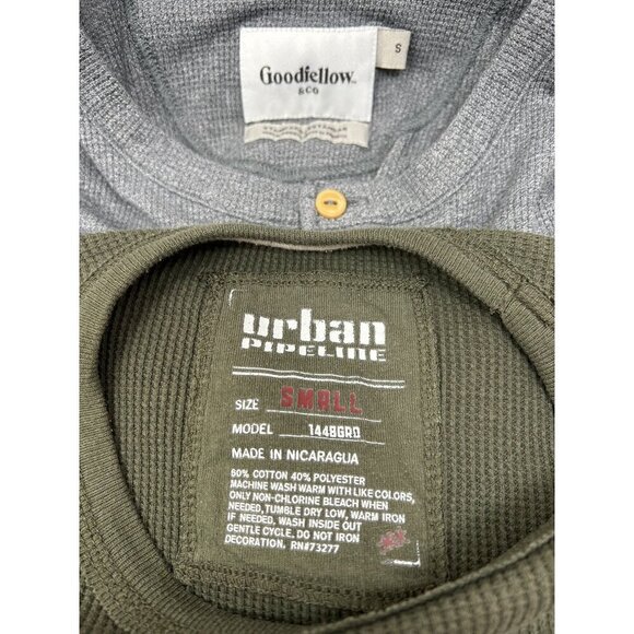 Bundle Of 2 Thermal Henley Waffle Knit Long Sleeves By Goodfellow & Co & Urban S - Picture 4 of 5